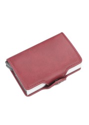 Men Wallet With Buckle Double Layer Aluminum Alloy Fashion Card Holder Casual Credit Card Holder Slim Small Wallet For Men