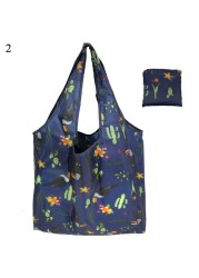 Environmental Shopping Bag Women Foldable Casual Handbag Floral Multifunctional Convenient Shopping Pouch Large Capacity Bag