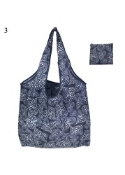 Environmental Shopping Bag Women Foldable Casual Handbag Floral Multifunctional Convenient Shopping Pouch Large Capacity Bag