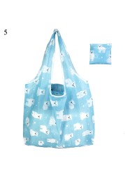 Environmental Shopping Bag Women Foldable Casual Handbag Floral Multifunctional Convenient Shopping Pouch Large Capacity Bag