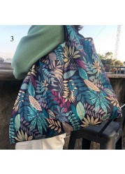 Environmental Shopping Bag Women Foldable Casual Handbag Floral Multifunctional Convenient Shopping Pouch Large Capacity Bag