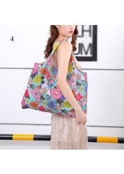 Environmental Shopping Bag Women Foldable Casual Handbag Floral Multifunctional Convenient Shopping Pouch Large Capacity Bag