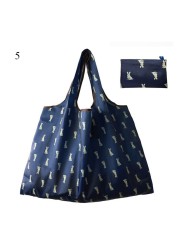 Environmental Shopping Bag Women Foldable Casual Handbag Floral Multifunctional Convenient Shopping Pouch Large Capacity Bag