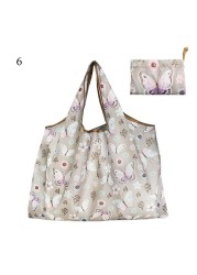 Environmental Shopping Bag Women Foldable Casual Handbag Floral Multifunctional Convenient Shopping Pouch Large Capacity Bag