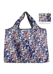 Reusable grocery bag shopping handbag animal flower beach cute gift bag vegetable fruit washable lightweight sturdy nylon hand