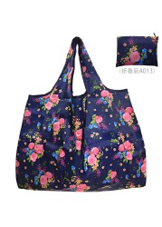 Reusable grocery bag shopping handbag animal flower beach cute gift bag vegetable fruit washable lightweight sturdy nylon hand