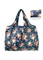 Reusable grocery bag shopping handbag animal flower beach cute gift bag vegetable fruit washable lightweight sturdy nylon hand