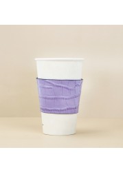 Customized real leather cup holder colorful insulated leather cup cup holder crocodile skin non-slip coffee cup holder