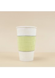 Customized real leather cup holder colorful insulated leather cup cup holder crocodile skin non-slip coffee cup holder