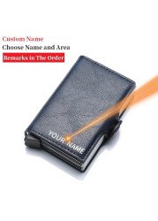 2022 Carbon Fiber Card Holder Double Man Anti-RFID Credit Card Case Metal Wallet Business Bank Small Size Wallet