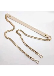 120cm Shoulder Bag Straps PU Leather Metal Chain Handbag Handle for Women Handbags Chain Strap Replacement Bag Accessories