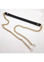 120cm Shoulder Bag Straps PU Leather Metal Chain Handbag Handle for Women Handbags Chain Strap Replacement Bag Accessories