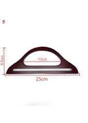 D-shaped wooden handle solid wood brown handbag tool gradient wooden frame DIY unique bag accessories handle high quality