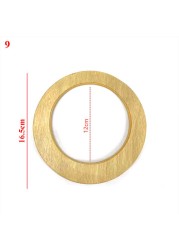 D-shaped wooden handle solid wood brown handbag tool gradient wooden frame DIY unique bag accessories handle high quality