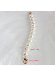 Pearl Bag Strap Handbag Accessories Purse Strap Handles Cute Bead Chain Tote Women Parts Silver/Gold/Black Clasp