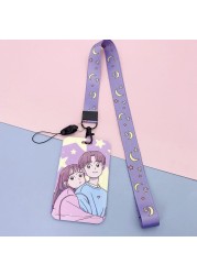 New cute cartoon student meal ID card holder campus card ID badge holder lanyard access control subway bus card protective cover