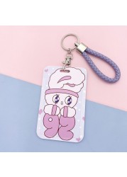 New cute cartoon student meal ID card holder campus card ID badge holder lanyard access control subway bus card protective cover