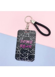 New cute cartoon student meal ID card holder campus card ID badge holder lanyard access control subway bus card protective cover