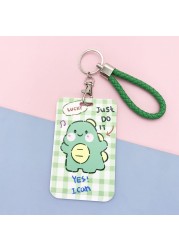 New cute cartoon student meal ID card holder campus card ID badge holder lanyard access control subway bus card protective cover