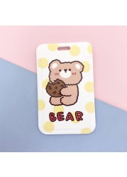 New cute cartoon student meal ID card holder campus card ID badge holder lanyard access control subway bus card protective cover