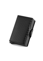 New Carbon Fiber Men Wallet RFID Anti-theft Slim Wallets For Women Double Layer Aluminum Alloy Card Holder Luxury Wallet For Men