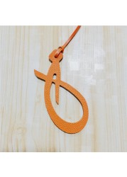 Custom Genuine Leather Arabic Letters Keychain for Women Arabic Letter Bag Alphabet Charm Genuine Leather Women Bag Decorative Handbag Pendant