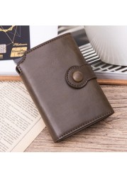 Pop Up Rfid Black Wallet ID Card Case Men Rfid Button Credit Card Holder High Quality Metal Aluminum Auto Coin Purse