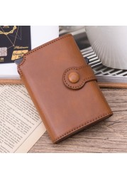 Pop Up Rfid Black Wallet ID Card Case Men Rfid Button Credit Card Holder High Quality Metal Aluminum Auto Coin Purse