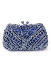 New Arrival Crystal Green Rhinestone Luxurious Evening Clutches Small Handbag For Women Prom Party Bag