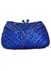 New Arrival Crystal Green Rhinestone Luxurious Evening Clutches Small Handbag For Women Prom Party Bag