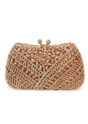 New Arrival Crystal Green Rhinestone Luxurious Evening Clutches Small Handbag For Women Prom Party Bag