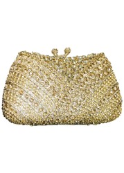 New Arrival Crystal Green Rhinestone Luxurious Evening Clutches Small Handbag For Women Prom Party Bag