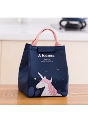 Functional Style Cooler Lunch Box Portable Insulated Canvas Lunch Handbag Thermal Food Picnic Lunch Bags For Women Kids