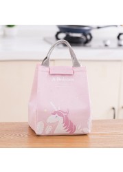 Functional Style Cooler Lunch Box Portable Insulated Canvas Lunch Handbag Thermal Food Picnic Lunch Bags For Women Kids