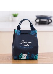 Functional Style Cooler Lunch Box Portable Insulated Canvas Lunch Handbag Thermal Food Picnic Lunch Bags For Women Kids