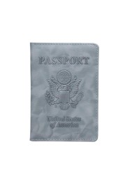 PU Leather Passport Cover Vintage American Covers Card Holder Organizer Bag Travel USA