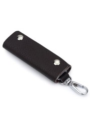 Retro Car Key Ring Holder Organizer Accessories Key Holder Leather Keychain Bag Purse Housekeeper Portable Men Key