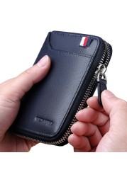 Fashionable Leather Wallet for Men, Fashion Genuine Leather Men Wallet Zipper Coin Clip Card Holder Pl283