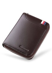 Fashionable Leather Wallet for Men, Fashion Genuine Leather Men Wallet Zipper Coin Clip Card Holder Pl283