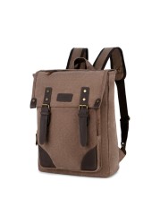 Business Men Backpack High Quality 15.6 inch Canvas Laptop Bag for College Student Dropshipping