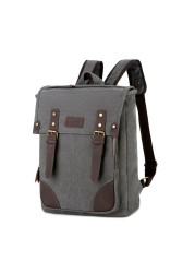 Business Men Backpack High Quality 15.6 inch Canvas Laptop Bag for College Student Dropshipping