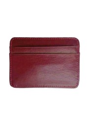 GENODERN Women and Man Genuine Leather Card Case Cowhide Slim Card Wallet Small Thin Card Package