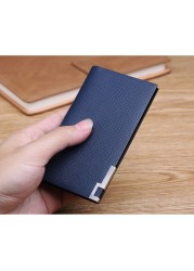 Men Wallet Fashion 100% Real Leather Card Holder Metal Wallet Credit Card Case PL185142