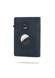 Genuine Leather Airtag Card Holder Men Wallet Money Bag RFID Blocking Air Tag Bank Credit Card Holder Small Size Wallet 2022