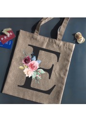 BLESS Women Shopping Bag Anime Letter Chain Handbag Folding Reusable Canvas Shopper Harajuku Pattern Bag Burlap Canvas Tote Bag