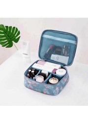 Travel Cosmetic Bag with Flamingo Patterns for Women, Zipper Trunk Makeup Bag, Storage Bag, Toiletry Box