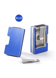 Anti RFID Aluminum Metal Credit Card Holder Men Slim Magsafe Macsafe Wallet Case Bank Card Holder Protection Small Pocket 2021