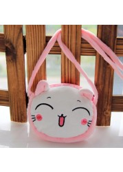 Lovely Children Coin Purse Cartoon Plush Messenger Bags Cute Animal Panda Cat Rabbit Fluffy Kid Kindergarten Cross Body Bag