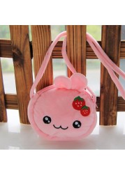 Lovely Children Coin Purse Cartoon Plush Messenger Bags Cute Animal Panda Cat Rabbit Fluffy Kid Kindergarten Cross Body Bag