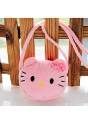 Lovely Children Coin Purse Cartoon Plush Messenger Bags Cute Animal Panda Cat Rabbit Fluffy Kid Kindergarten Cross Body Bag